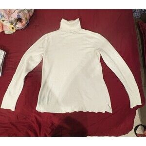 Boston Proper Ivory Long Sleeve Turtleneck- Medium